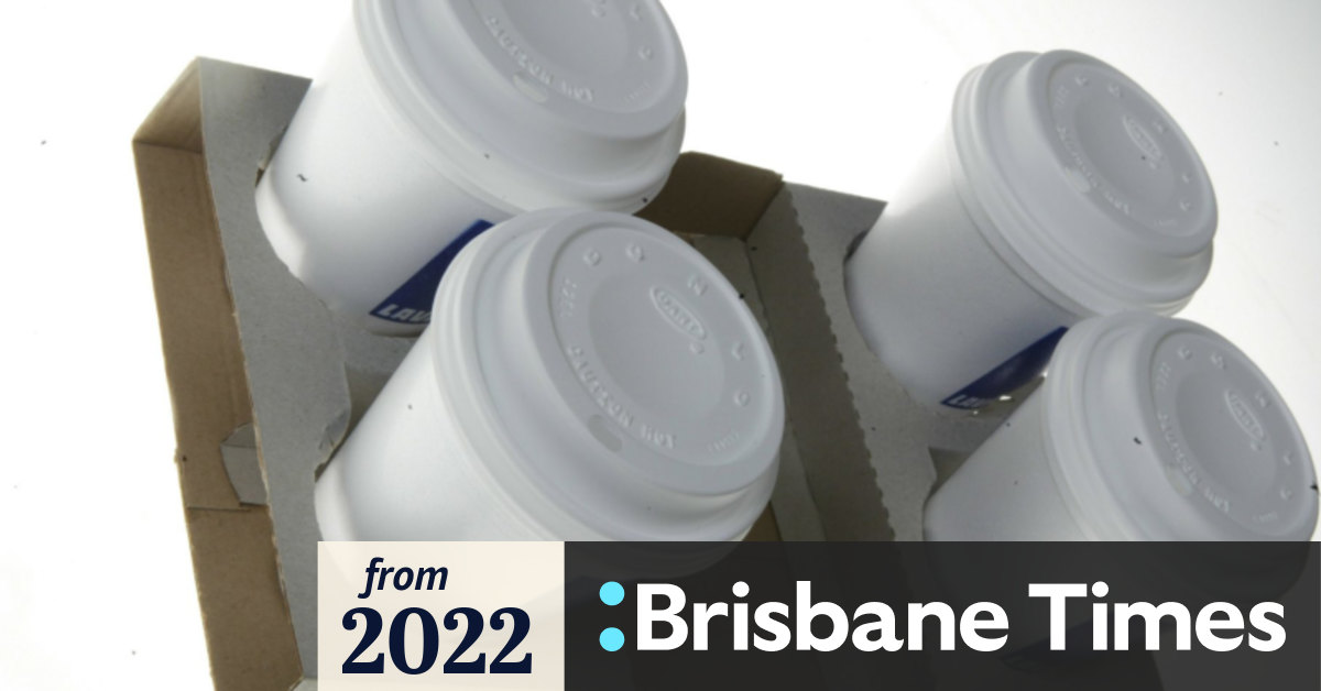 Cotton buds, some balloons on banned plastics list, with coffee cups in